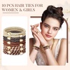 image:imageFORENEE 10Pcs Braided Hair Ties for Thick Hair  Black  Stretchy braided bands offer secure hold for thick hair gold beads suit ponytails daily styling workouts and wrist wear9Wood Grain