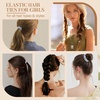 image:imageFORENEE 10Pcs Braided Hair Ties for Thick Hair  Black  Stretchy braided bands offer secure hold for thick hair gold beads suit ponytails daily styling workouts and wrist wear7Blue Sky