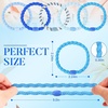 image:imageFORENEE 10Pcs Braided Hair Ties for Thick Hair  Black  Stretchy braided bands offer secure hold for thick hair gold beads suit ponytails daily styling workouts and wrist wear16Blue