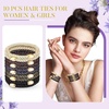 image:imageFORENEE 10Pcs Braided Hair Ties for Thick Hair  Black  Stretchy braided bands offer secure hold for thick hair gold beads suit ponytails daily styling workouts and wrist wear10Bright Star