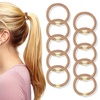 image:imageFORENEE 10Pcs Braided Hair Ties for Thick Hair  Black  Stretchy braided bands offer secure hold for thick hair gold beads suit ponytails daily styling workouts and wrist wear8Khaki