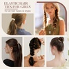 image:imageFORENEE 10Pcs Braided Hair Ties for Thick Hair  Black  Stretchy braided bands offer secure hold for thick hair gold beads suit ponytails daily styling workouts and wrist wear5Milk apricot color