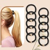 image:imageFORENEE 10Pcs Braided Hair Ties for Thick Hair  Black  Stretchy braided bands offer secure hold for thick hair gold beads suit ponytails daily styling workouts and wrist wear2Black