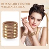 image:imageFORENEE 10Pcs Braided Hair Ties for Thick Hair  Black  Stretchy braided bands offer secure hold for thick hair gold beads suit ponytails daily styling workouts and wrist wear8Khaki