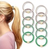 image:imageFORENEE 10Pcs Braided Hair Ties for Thick Hair  Black  Stretchy braided bands offer secure hold for thick hair gold beads suit ponytails daily styling workouts and wrist wear14Green