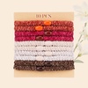 image:imageFORENEE 10Pcs Braided Hair Ties for Thick Hair  Black  Stretchy braided bands offer secure hold for thick hair gold beads suit ponytails daily styling workouts and wrist wear36Ember Glow