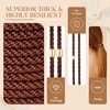 image:imageFORENEE 10Pcs Braided Hair Ties for Thick Hair  Black  Stretchy braided bands offer secure hold for thick hair gold beads suit ponytails daily styling workouts and wrist wear24Brown20Pcs