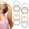 image:imageFORENEE 10Pcs Braided Hair Ties for Thick Hair  Black  Stretchy braided bands offer secure hold for thick hair gold beads suit ponytails daily styling workouts and wrist wear5Milk apricot color