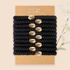 image:imageFORENEE 10Pcs Braided Hair Ties for Thick Hair  Black  Stretchy braided bands offer secure hold for thick hair gold beads suit ponytails daily styling workouts and wrist wear2Black