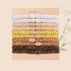 image:imageFORENEE 10Pcs Braided Hair Ties for Thick Hair  Black  Stretchy braided bands offer secure hold for thick hair gold beads suit ponytails daily styling workouts and wrist wear31Terra Brown