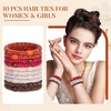 image:imageFORENEE 10Pcs Braided Hair Ties for Thick Hair  Black  Stretchy braided bands offer secure hold for thick hair gold beads suit ponytails daily styling workouts and wrist wear36Ember Glow