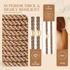 image:imageFORENEE 10Pcs Braided Hair Ties for Thick Hair  Black  Stretchy braided bands offer secure hold for thick hair gold beads suit ponytails daily styling workouts and wrist wear8Khaki