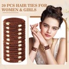 image:imageFORENEE 10Pcs Braided Hair Ties for Thick Hair  Black  Stretchy braided bands offer secure hold for thick hair gold beads suit ponytails daily styling workouts and wrist wear24Brown20Pcs