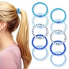 image:imageFORENEE 10Pcs Braided Hair Ties for Thick Hair  Black  Stretchy braided bands offer secure hold for thick hair gold beads suit ponytails daily styling workouts and wrist wear16Blue