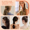 image:imageFORENEE 10Pcs Braided Hair Ties for Thick Hair  Black  Stretchy braided bands offer secure hold for thick hair gold beads suit ponytails daily styling workouts and wrist wear15Persimmon Orange