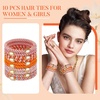 image:imageFORENEE 10Pcs Braided Hair Ties for Thick Hair  Black  Stretchy braided bands offer secure hold for thick hair gold beads suit ponytails daily styling workouts and wrist wear15Persimmon Orange