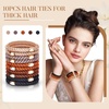 image:imageFORENEE 10Pcs Braided Hair Ties for Thick Hair  Black  Stretchy braided bands offer secure hold for thick hair gold beads suit ponytails daily styling workouts and wrist wear1Neutral