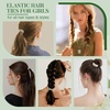 image:imageFORENEE 10Pcs Braided Hair Ties for Thick Hair  Black  Stretchy braided bands offer secure hold for thick hair gold beads suit ponytails daily styling workouts and wrist wear14Green