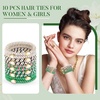 image:imageFORENEE 10Pcs Braided Hair Ties for Thick Hair  Black  Stretchy braided bands offer secure hold for thick hair gold beads suit ponytails daily styling workouts and wrist wear14Green