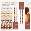 image:imageFORENEE 10Pcs Braided Hair Ties for Thick Hair  Black  Stretchy braided bands offer secure hold for thick hair gold beads suit ponytails daily styling workouts and wrist wear5Milk apricot color