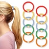image:imageFORENEE 10Pcs Braided Hair Ties for Thick Hair  Black  Stretchy braided bands offer secure hold for thick hair gold beads suit ponytails daily styling workouts and wrist wear13Neon