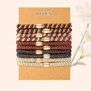 image:imageFORENEE 10Pcs Braided Hair Ties for Thick Hair  Black  Stretchy braided bands offer secure hold for thick hair gold beads suit ponytails daily styling workouts and wrist wear9Wood Grain