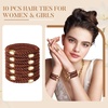 image:imageFORENEE 10Pcs Braided Hair Ties for Thick Hair  Black  Stretchy braided bands offer secure hold for thick hair gold beads suit ponytails daily styling workouts and wrist wear11Brown