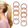 image:imageFORENEE 10Pcs Braided Hair Ties for Thick Hair  Black  Stretchy braided bands offer secure hold for thick hair gold beads suit ponytails daily styling workouts and wrist wear15Persimmon Orange