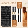 image:imageFORENEE 10Pcs Braided Hair Ties for Thick Hair  Black  Stretchy braided bands offer secure hold for thick hair gold beads suit ponytails daily styling workouts and wrist wear2Black