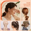 image:imageFORENEE 10Pcs Braided Hair Ties for Thick Hair  Black  Stretchy braided bands offer secure hold for thick hair gold beads suit ponytails daily styling workouts and wrist wear15Persimmon Orange