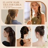 image:imageFORENEE 10Pcs Braided Hair Ties for Thick Hair  Black  Stretchy braided bands offer secure hold for thick hair gold beads suit ponytails daily styling workouts and wrist wear25Classic Dinner20Pcs