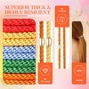 image:imageFORENEE 10Pcs Braided Hair Ties for Thick Hair  Black  Stretchy braided bands offer secure hold for thick hair gold beads suit ponytails daily styling workouts and wrist wear13Neon
