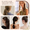 image:imageFORENEE 10Pcs Braided Hair Ties for Thick Hair  Black  Stretchy braided bands offer secure hold for thick hair gold beads suit ponytails daily styling workouts and wrist wear9Wood Grain