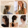 image:imageFORENEE 10Pcs Braided Hair Ties for Thick Hair  Black  Stretchy braided bands offer secure hold for thick hair gold beads suit ponytails daily styling workouts and wrist wear31Terra Brown