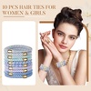 image:imageFORENEE 10Pcs Braided Hair Ties for Thick Hair  Black  Stretchy braided bands offer secure hold for thick hair gold beads suit ponytails daily styling workouts and wrist wear7Blue Sky