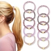 image:imageFORENEE 10Pcs Braided Hair Ties for Thick Hair  Black  Stretchy braided bands offer secure hold for thick hair gold beads suit ponytails daily styling workouts and wrist wear20Violet20Pcs