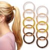 image:imageFORENEE 10Pcs Braided Hair Ties for Thick Hair  Black  Stretchy braided bands offer secure hold for thick hair gold beads suit ponytails daily styling workouts and wrist wear31Terra Brown