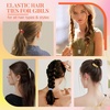 image:imageFORENEE 10Pcs Braided Hair Ties for Thick Hair  Black  Stretchy braided bands offer secure hold for thick hair gold beads suit ponytails daily styling workouts and wrist wear13Neon