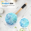 image:imageFORENEE Green and Purple Loofah on a Stick PE Mesh Back Scrubber  Soft PE mesh for rich lather and gentle cleansing waterresistant coated wood handle nonslip rubber grip and hanging loopBlue Green White