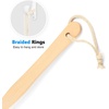 image:imageFORENEE Green and Purple Loofah on a Stick PE Mesh Back Scrubber  Soft PE mesh for rich lather and gentle cleansing waterresistant coated wood handle nonslip rubber grip and hanging loopWhite