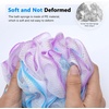 image:imageFORENEE Green and Purple Loofah on a Stick PE Mesh Back Scrubber  Soft PE mesh for rich lather and gentle cleansing waterresistant coated wood handle nonslip rubber grip and hanging loopPurple Blue White