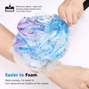image:imageFORENEE Green and Purple Loofah on a Stick PE Mesh Back Scrubber  Soft PE mesh for rich lather and gentle cleansing waterresistant coated wood handle nonslip rubber grip and hanging loopPurple Blue White