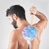 image:imageFORENEE Green and Purple Loofah on a Stick PE Mesh Back Scrubber  Soft PE mesh for rich lather and gentle cleansing waterresistant coated wood handle nonslip rubber grip and hanging loopPurple Blue White