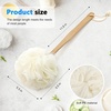 image:imageFORENEE Green and Purple Loofah on a Stick PE Mesh Back Scrubber  Soft PE mesh for rich lather and gentle cleansing waterresistant coated wood handle nonslip rubber grip and hanging loopWhite