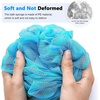 image:imageFORENEE Green and Purple Loofah on a Stick PE Mesh Back Scrubber  Soft PE mesh for rich lather and gentle cleansing waterresistant coated wood handle nonslip rubber grip and hanging loopGreen Blue