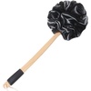 image:imageFORENEE Green and Purple Loofah on a Stick PE Mesh Back Scrubber  Soft PE mesh for rich lather and gentle cleansing waterresistant coated wood handle nonslip rubber grip and hanging loopBlackLong Handle