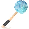 image:imageFORENEE Green and Purple Loofah on a Stick PE Mesh Back Scrubber  Soft PE mesh for rich lather and gentle cleansing waterresistant coated wood handle nonslip rubber grip and hanging loopBlue Green White