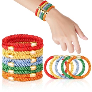 image:imageFORENEE 10Pcs Braided Hair Ties for Thick Hair  Black  Stretchy braided bands offer secure hold for thick hair gold beads suit ponytails daily styling workouts and wrist wear13Neon