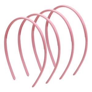 image:imageforenee Plastic Thin Skinny Comb Headbands for Women Black 4 Pack  NonSlip Comb TeethLlightweight HeadbandDIY craftsSports and Fitness Party Looks and Halloween CostumesPink