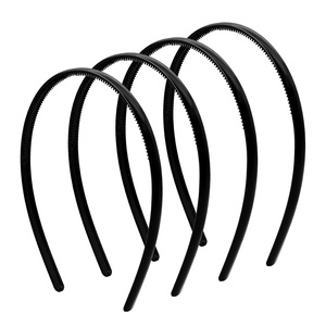 image:imageforenee Plastic Thin Skinny Comb Headbands for Women Black 4 Pack  NonSlip Comb TeethLlightweight HeadbandDIY craftsSports and Fitness Party Looks and Halloween CostumesBlack